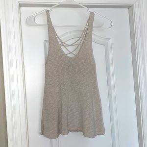 knitted tank with cross cross back design